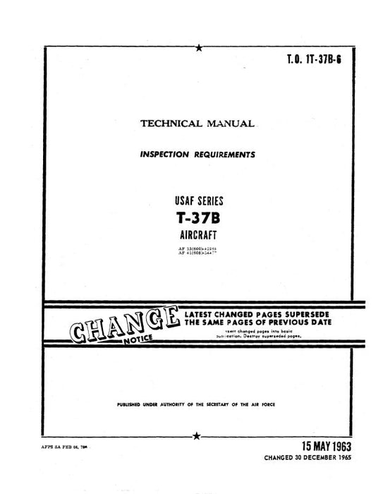 Cessna T-37B Series Inspection Requirements Inspection Requirements (1T-37B-6)