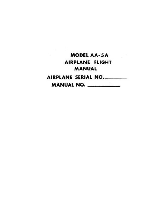 Grumman AA5A Cheetah 1979 Flight Manual (FP-AA5A-5)