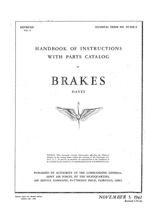 Hayes Industries Hayes Brakes Handbook of Instructions with Parts (03-25B-2)