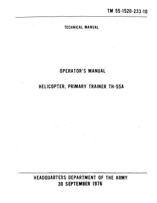 Hughes Helicopters TH-55A Operator's Manual (55-1520-233-10)