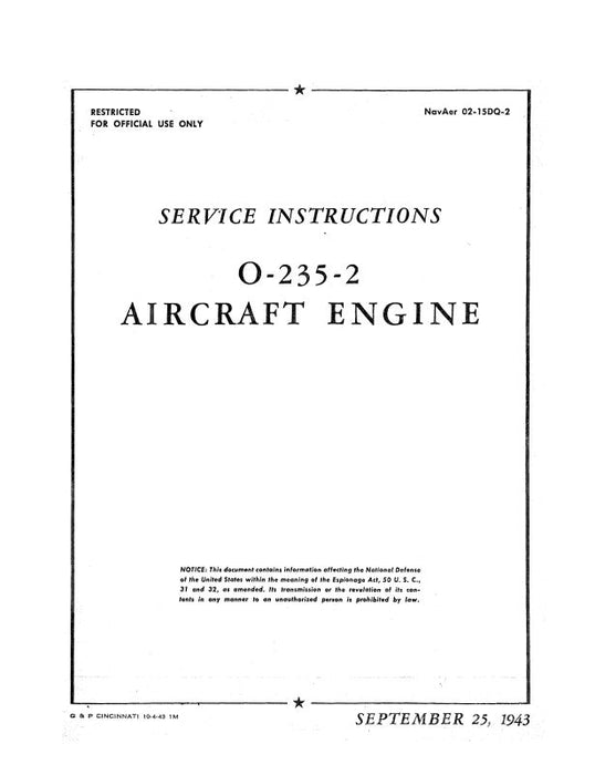 Lycoming O-235-2 Maintenance Manual (02-15DQ-2)