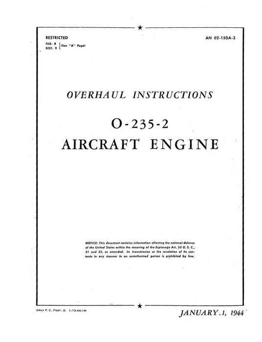Lycoming O-235-2 Overhaul Manual (02-15DA-3)
