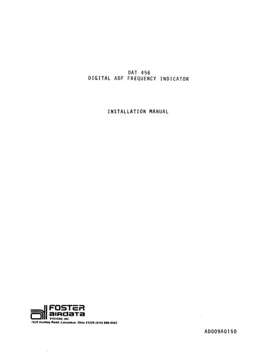 Foster DAT 456 1977 Installation & Maintenance Manual (AD009A0150)