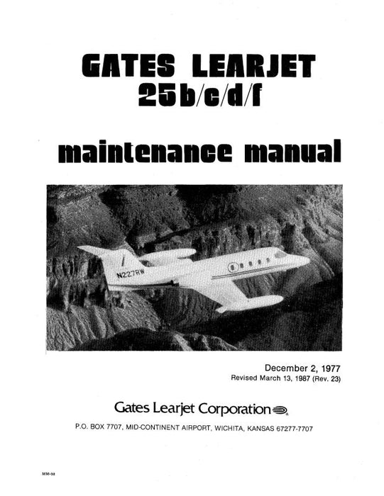 Learjet  25B, C, D, F Maintenance Manual (LE25B,C,D,F--M-C)