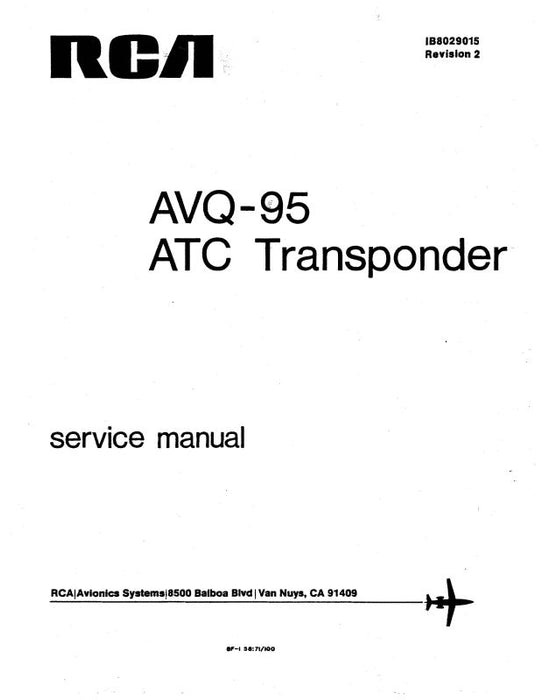 RCA - Primus - Honeywell - Sperry AVQ- 95 ATC Transponder Maintenance Manual (IB8029015)