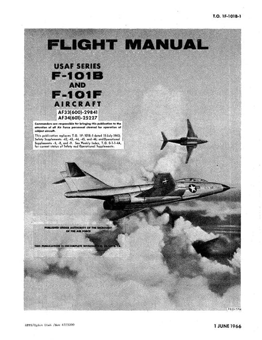 McDonnell Douglas F-101B & F101F 1966 Flight Manual (1F-101B-1)