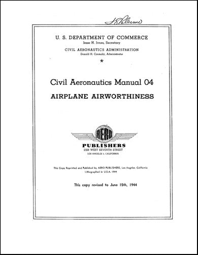 US Government CAM 4 Airplane Airworthiness Airplane Airworthiness (USCAM4)