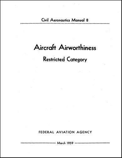 US Government CAM 8 Aircraft Airworthiness Airplane Airworthiness (USCAM8)