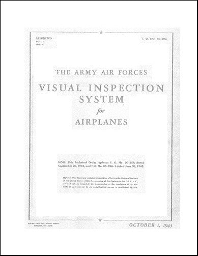 US Government Visual Inspection System 1943 Handbook (TO#-00-20A)