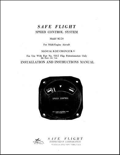 US Government Model SC-24 Speed Control System Installation & Instructions Manual (910-2)