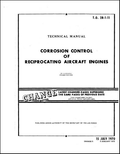US Government Corrosion Control Of Reciprocating Aircraft Engines Technical Manual (TO-2R-1-11)