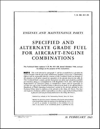 US Government Specified & Alternate Grade Engines & Maintenance Parts (2/1/1938)