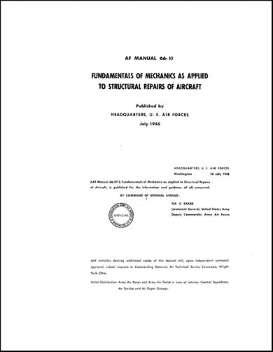 US Government Fundamentals Of Mechanics Structural Repair (AF-66-10)