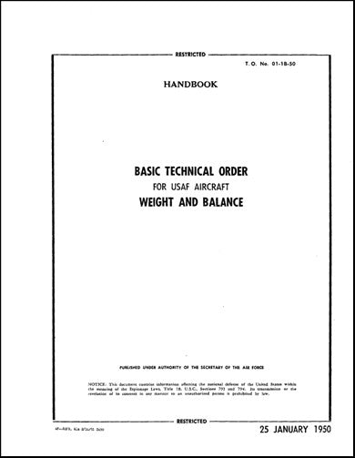 US Government Basic Technical Order 1950 Handbook (01-1B-50)