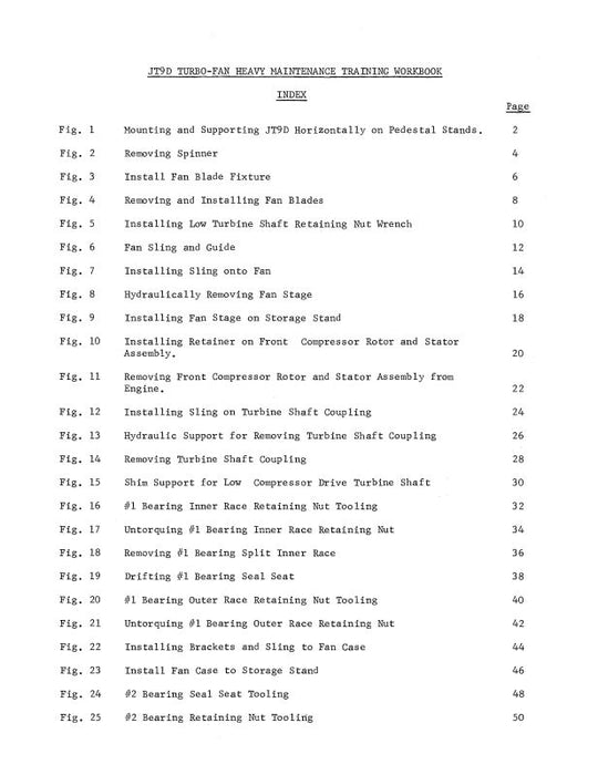 Pratt & Whitney Aircraft JT9D Turbofan 1970 Heavy Maintenance Training Workbook (PWJT9D-70-TR-C)