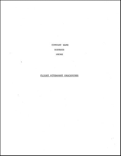US Government Flight Attendant Training Flight Attendant Manual (USFLIGHTATT)