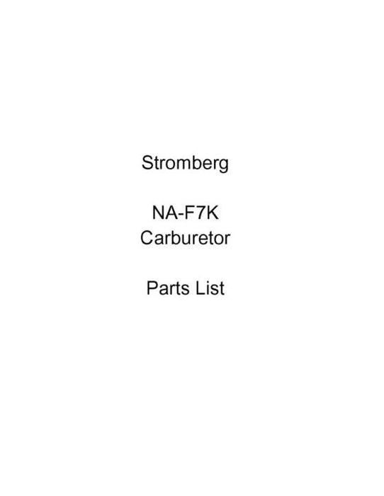 Bendix NA-F7K Stromberg Carburetors Parts (BXNAF7K-P-C)