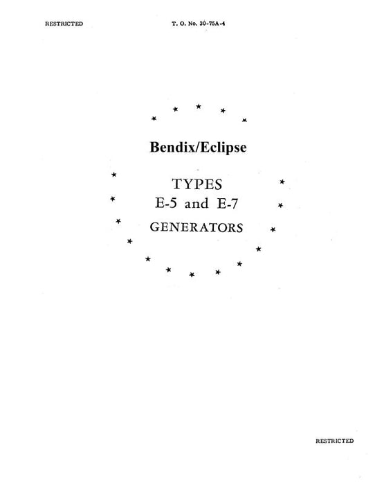 Bendix E-5 & E-7 Generators Overhaul Manual (TO#-30-75A-4)