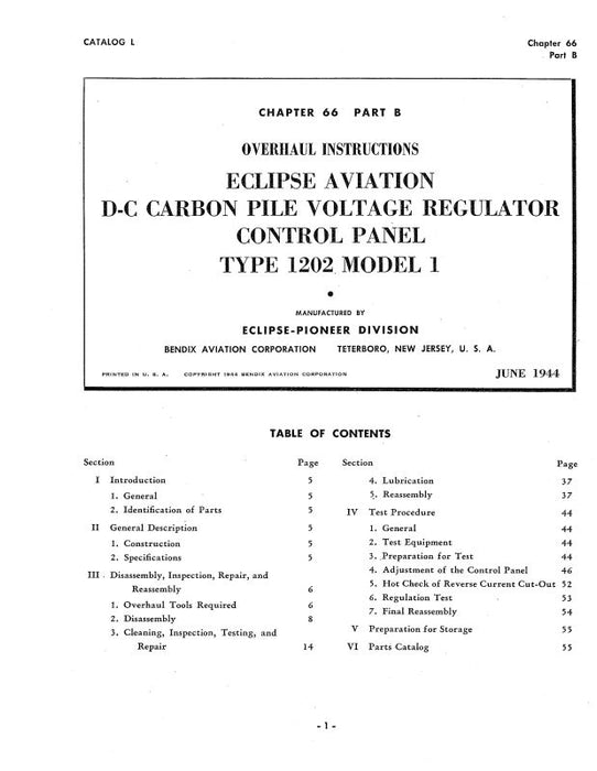 Bendix Type 1202, Model 1 1944 Overhaul Instructions (BX1202DCCARBON)