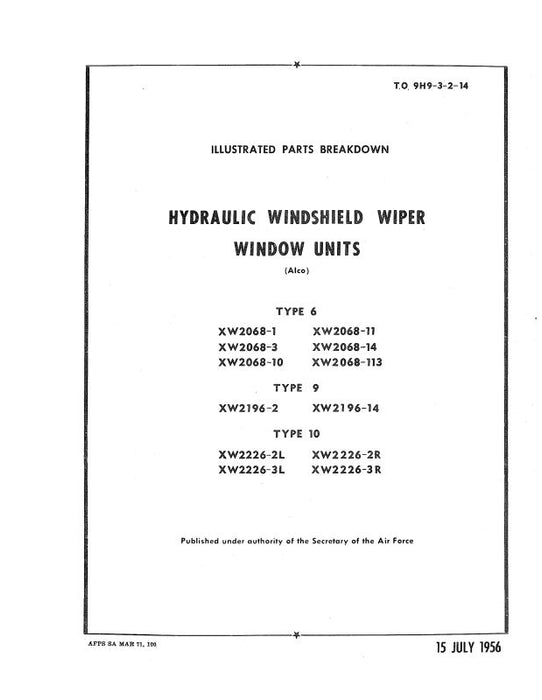 Alco Hydraulic Windshield Wiper Overhaul Manual (9H9-3-2-13)