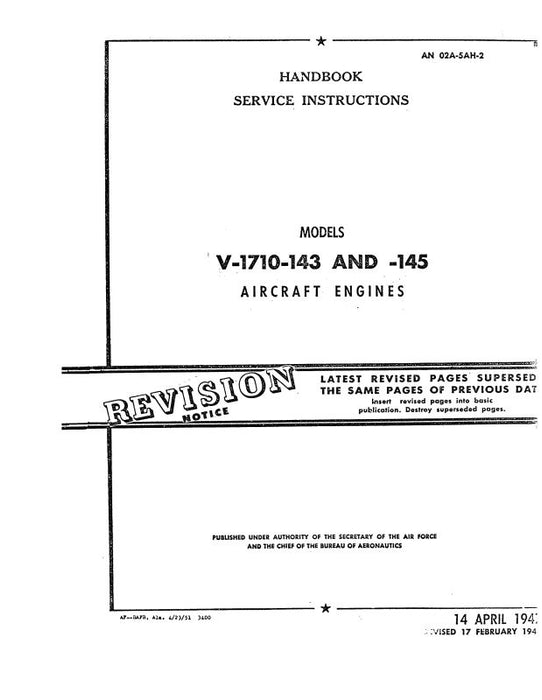 Allison  V-1710-143, -145 1947 Maintenance Instructions (02A-5AH-2)