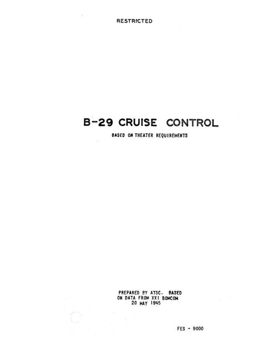 Boeing B-29 Cruise Control Handbook (FES-9000)