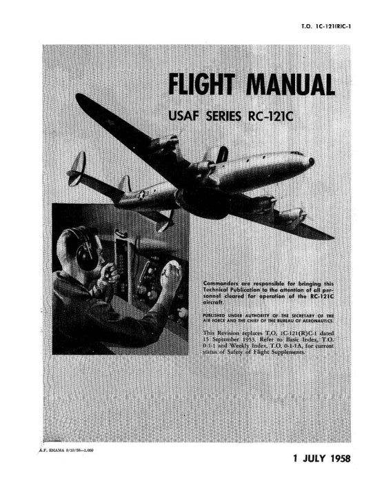 Lockheed RC-121C USAF Series 1958 Flight Manual (1C-121(R)C-1)