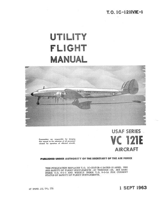 Lockheed VC-121E USAF Series 1963 Utility Flight Manual (1C-121(V)E-1)