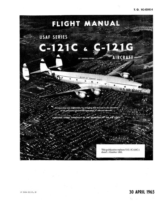 Lockheed C-121C, G USAF Series 1965 Flight Manual (1C-121C-1)