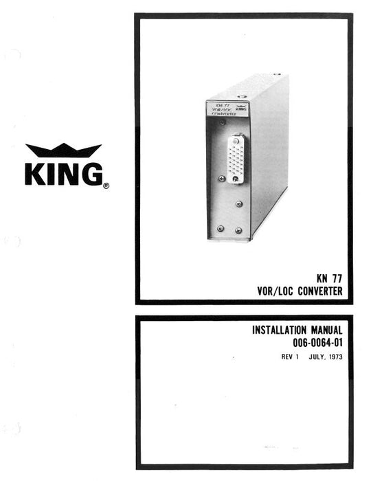 King KN 77 VOR-LOC Converter Installation Manual (006-0064-00)