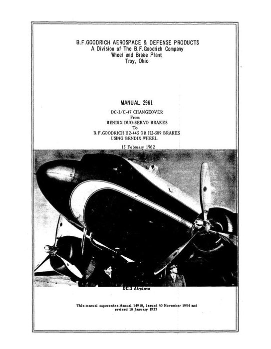 B.F. Goodrich DC-3-C-47 Changeover 1962 Handbook (2961)
