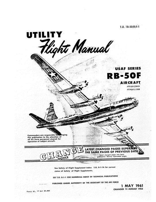 Boeing RB-50F 1961 USAF Series Flight Manual (1B-50(R)F-1)