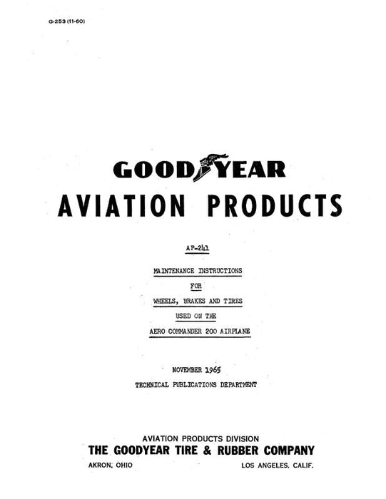 Goodyear AP-241 Wheel, Brakes & Tires Maintenance Instructions (G-253)
