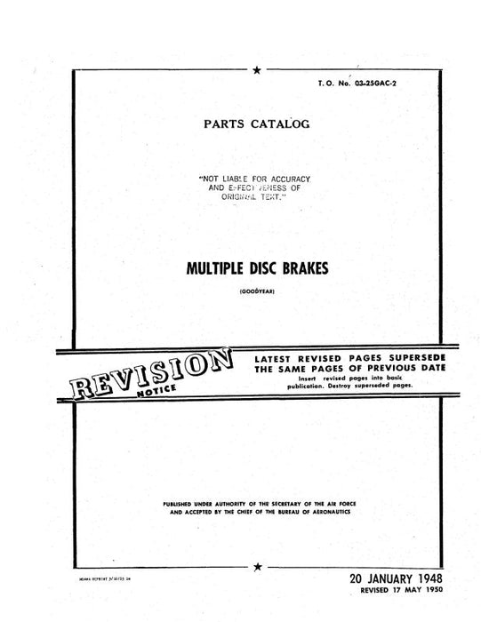 Goodyear Multiple Disc Brakes 1948 Parts Catalog (03-25GAC-2)