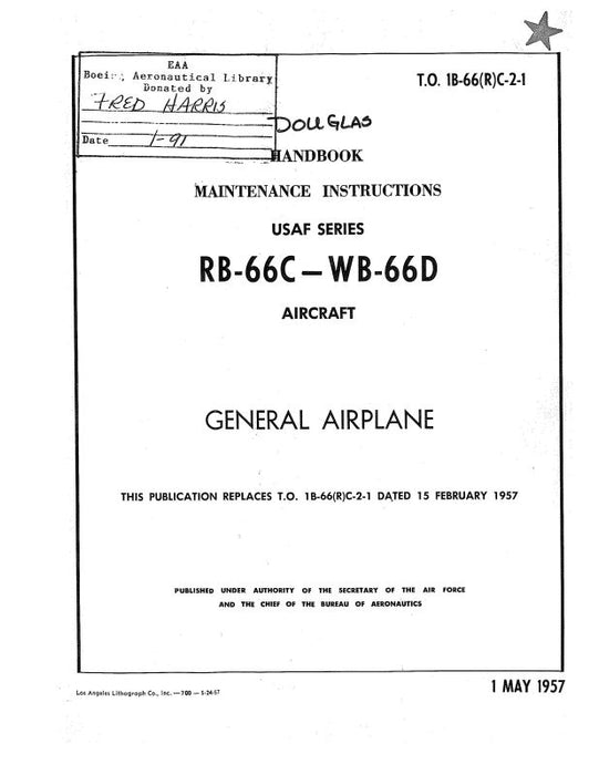 McDonnell Douglas RB-66C, WB-66D 1957 Maintenance Instructions (1B-66(R)C-2-1)