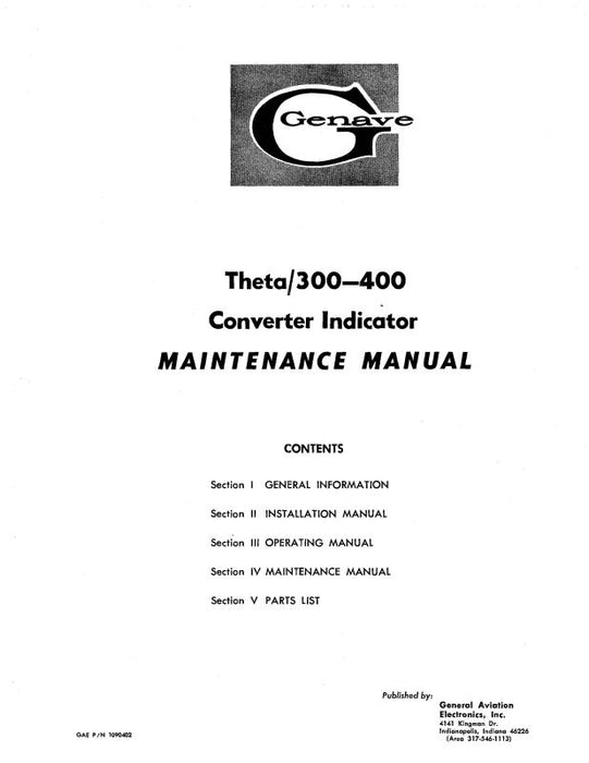 Genave Theta-300-400 Converter Indica. Maintenance Manual (1090402)