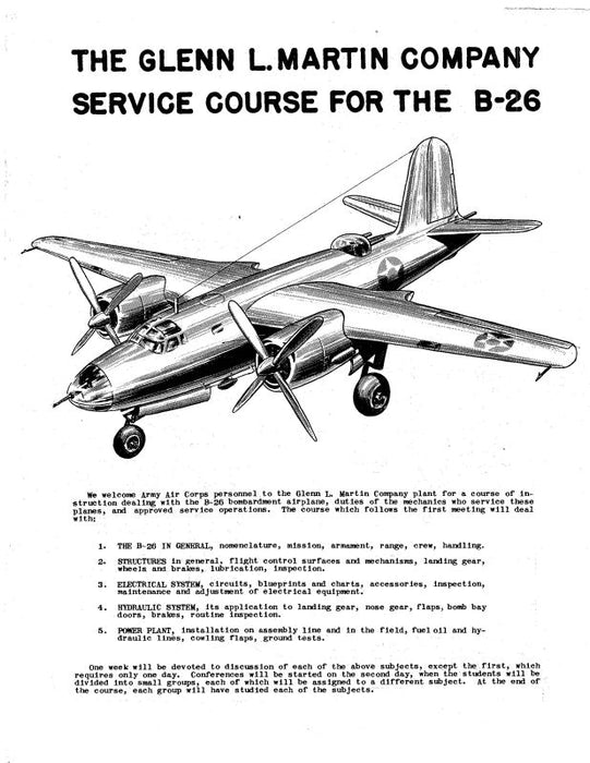 Martin B-26 Service Course Service Course (MTB26-SC-C)