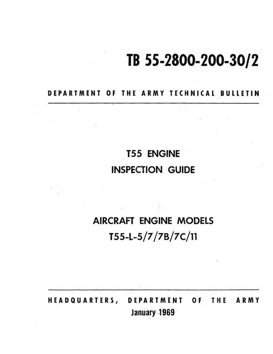 Lycoming T55-L-5-7-7B-7C-11 1969 Inspection Guide (55-2800-200-30/2)