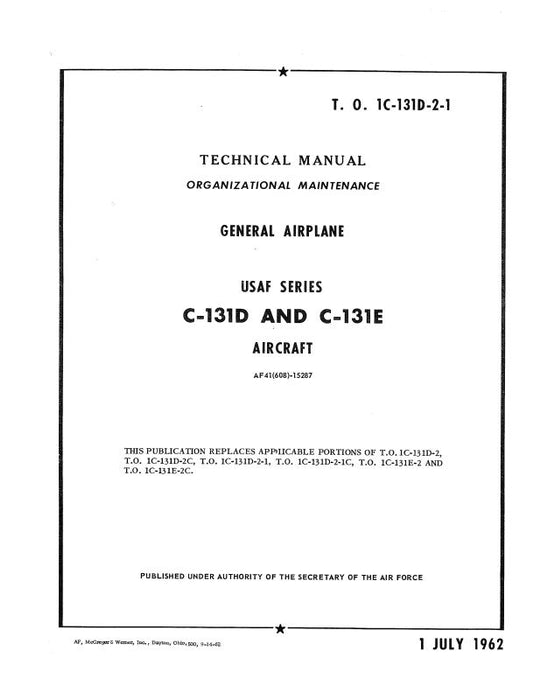 Corsair Vought C-131D And C-131E 1962 Organizational Maintenance (1C-131D-2-1)