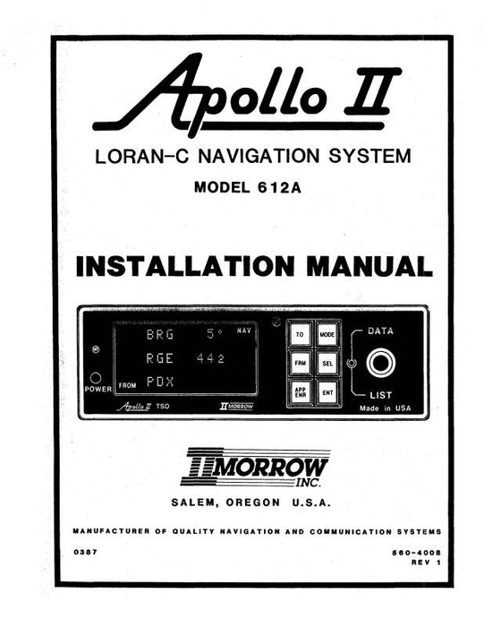 II Morrow Inc Apollo II 612A Installation Manual (387)