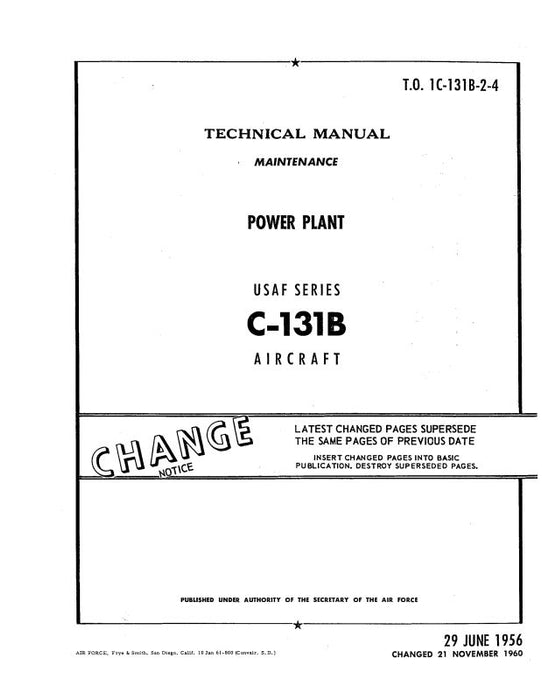 Consolidated C-131B 1956 USAF Series Maintenance Manual (1C-131B-2-4)