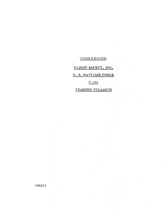 Consolidated C-131 Training Syllabus Training Syllabus (680215)