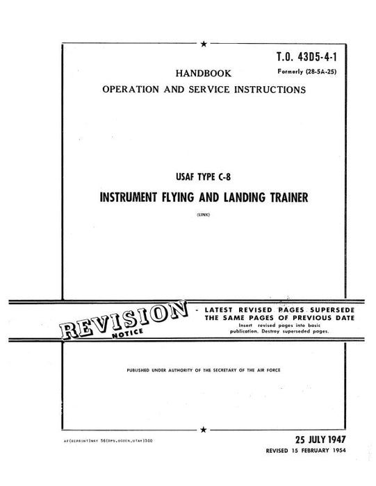 Link Trainers USAF Type C-8 1947 Operation & Maintenance Manual (43D5-4-1)