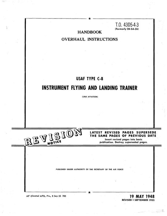 Link Trainers USAF Type C-8 1948 Overhaul Instructions (43D5-4-3)