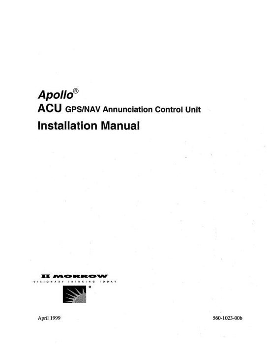 II Morrow Inc Apollo ACU GPS-NAV Installation Manual (560-1023-00B)