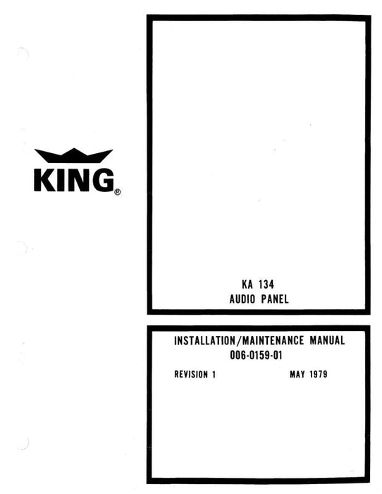 King KA 134 Audio Panel Installation/Maintenance Manual (006-0159-01)