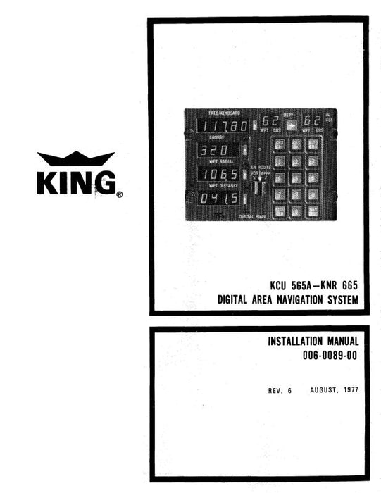 King KCU 565A, KNR665-665A Installation Manual (006-0089-00)