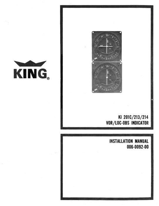 King KI201C,213,214 VOR,LOC-OBS Installation Manual (006-0092-01)