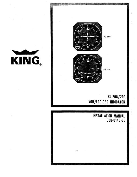 King KI 208-209 VOR-LOC-OBS IND Installation Manual (006-0140-00)