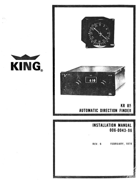 King KR85 Auto Direction Finder Installation Manual (006-0043-06)